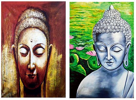 Face of Lord Buddha - Set of 2 Posters