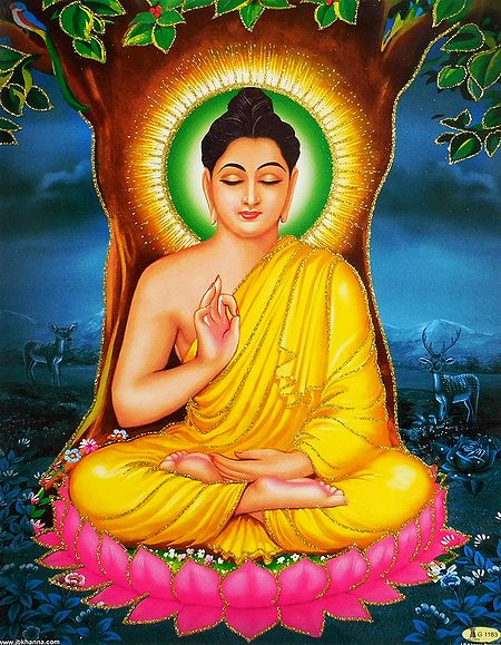 Lord Buddha in Meditation - Glitter Poster