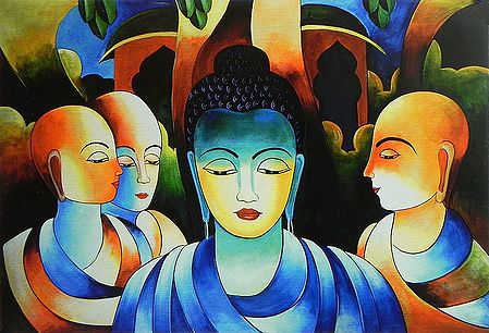 Lord Buddha with His Disciples