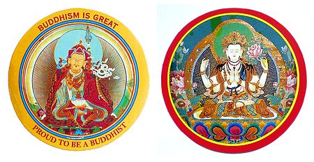 Padmasambhava and Chenregiz - Set of 2 Buddhist Stickers