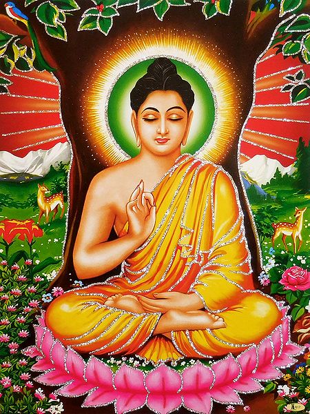 Meditating Buddha - Unframed Glitter Poster