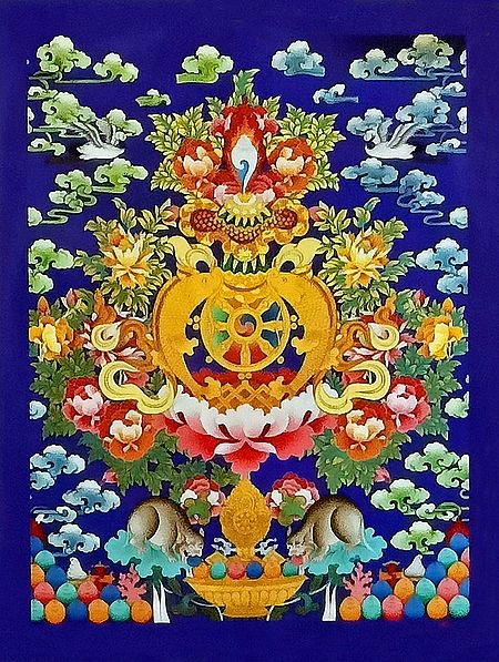 Buddhist Symbol - Unframed Thangka Poster - Reprint on Paper