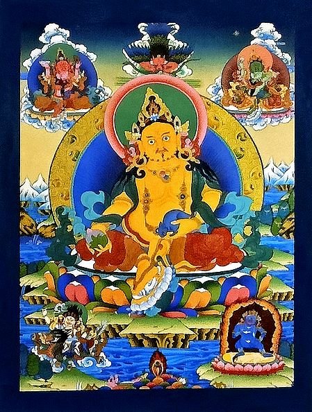 Dzambala Kubera - Unframed Thangka Poster - Reprint on Paper