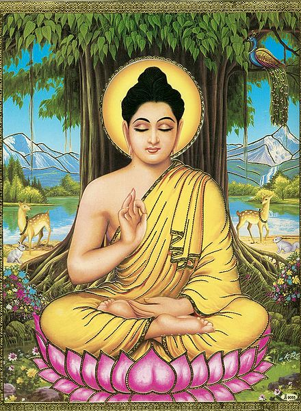Meditating Buddha under Bodhi Tree