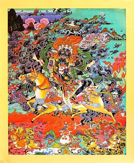 Palden Lhamo - Unframed Thangka Poster - Reprint on Paper