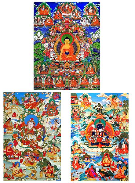 Buddha and Manifestations of Padmasambhava - Set of 3 Posters