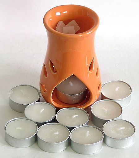 Ceramic Container and Candles to Heat Camphor