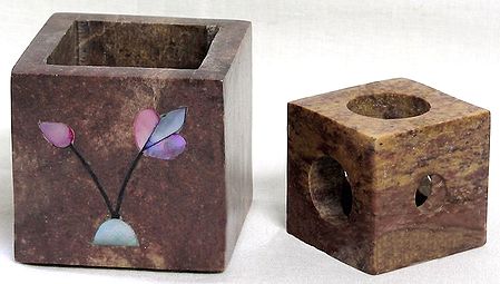 Candle Holder in Shell Inlay Box