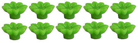Set of Ten Green Apple Aroma Floating Wax Candles
