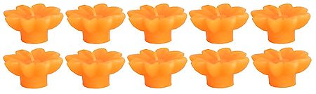 Set of Ten Orange Aroma Floating Wax Candles