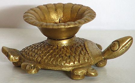 Tortoise Brass Candle Stand