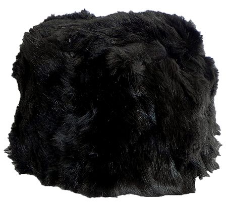 Black Woolen Fur Cap