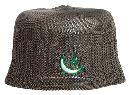 Moss Green Knitted Thread Muslim Kufi Topi