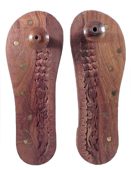 Carved Wooden Paduka