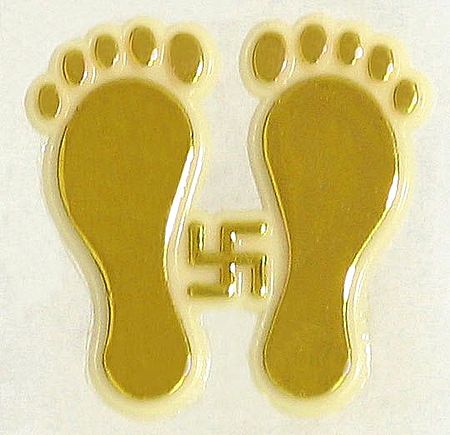 Sticker Foot Prints of Goddess Lakshmi with Swastika (Auspicious Hindu Symbol)