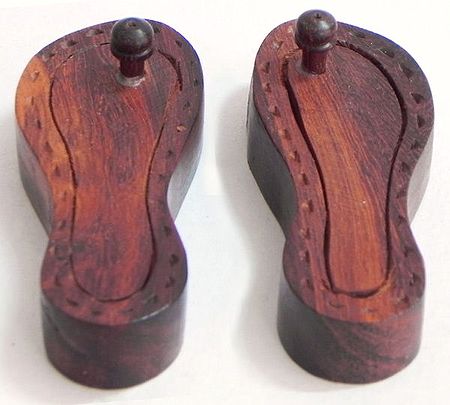 Small Wood Carving Paduka