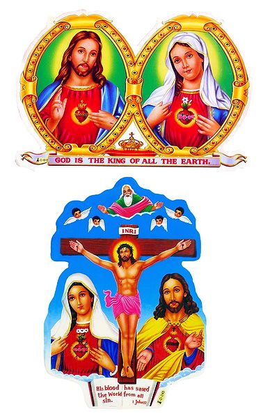 Jesus and Mother Mary - Set of 2 Christian Stickers