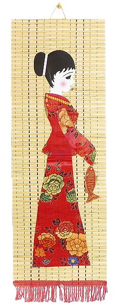 Girl with Fish - Wall Hanging