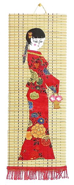 Girl with Flower Basket - Wall Hanging