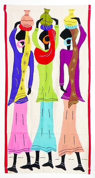 Three Women Water Carriers - (Wall Hanging)