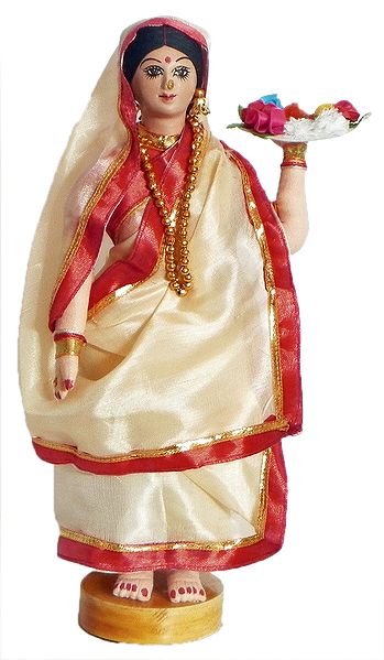 Bengali Lady Carrying Puja Thali