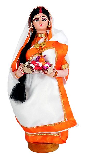 Bengali Lady Going for Puja