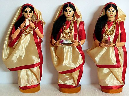 Three Bengali Married Ladies Going to Offer Puja