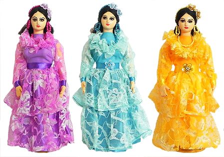 Three Dolls in Victorian Dress