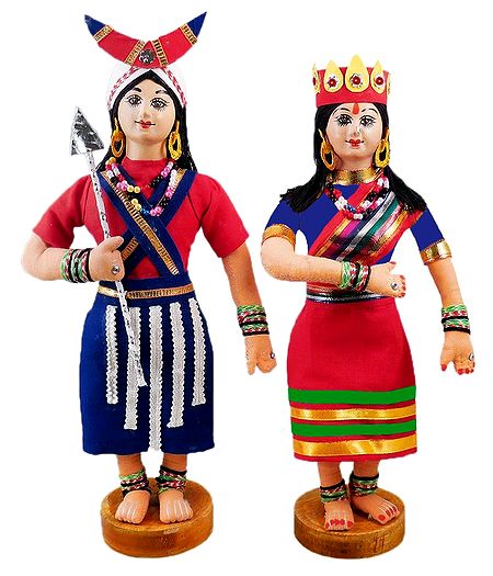 Pair of Naga Folk Dancers