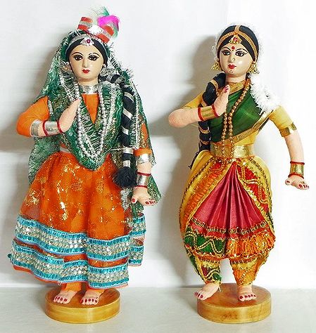 Kathak and Bharatnatyam Doll