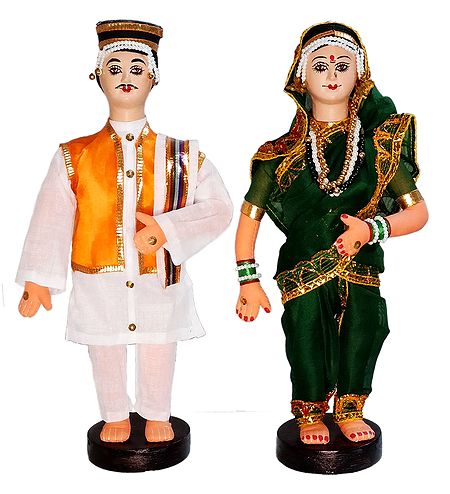 Maharashtrian Bridal Doll - Set of 2 Cloth Dolls