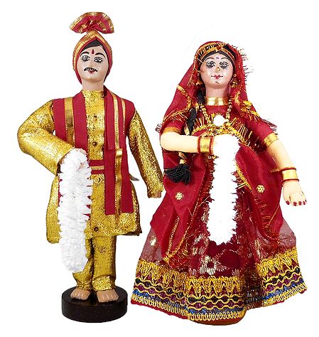 Marwari Bridal Doll from Rajasthan - Cloth Doll