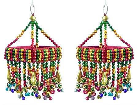 Pair of Decorative Wall Hanging with Bead Work - Show Piece