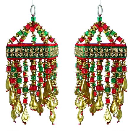 Pair of Decorative Wall Hanging with Bead Work - Show Piece