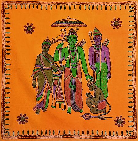 Rama Lakshmana,Sita and Hanuman - Wall Hanging