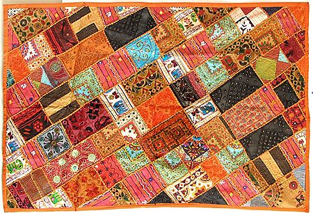 Patchwork on Cloth and Enhanced with Mirrorwork