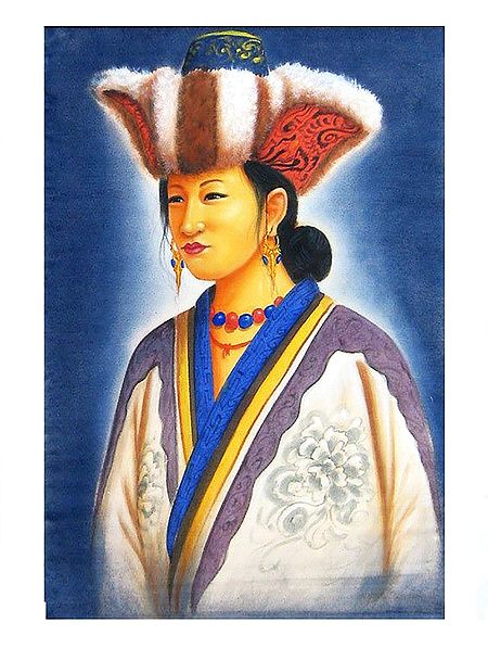 Nepali Lady - Painting on Cotton Cloth