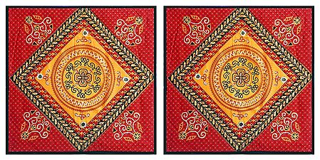 Set of 2 Printed Cotton Cushion Covers