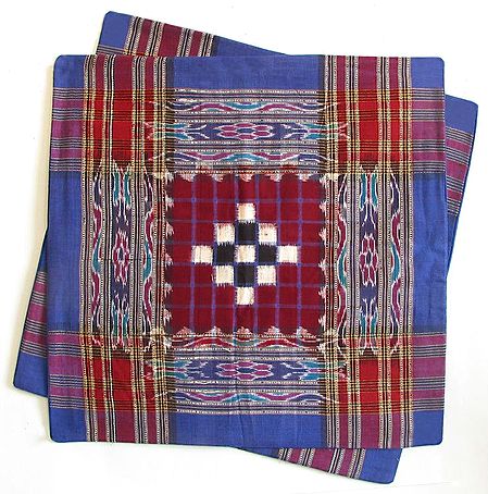 Hand Woven Cushion Covers with Ikkat Design