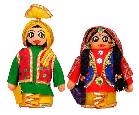 Bhangra Dancers - Set of 2 Cloth Doll