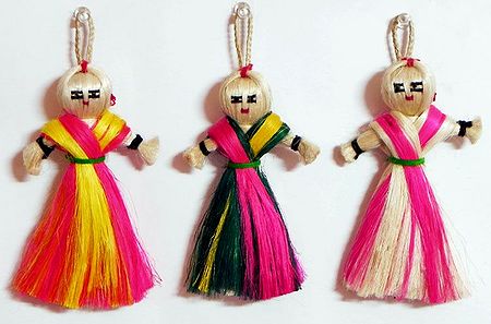 Three Jute dolls - Wall Hanging