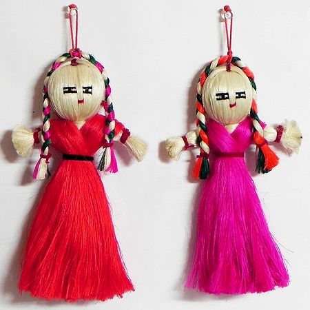 Two Jute dolls - Wall Hanging