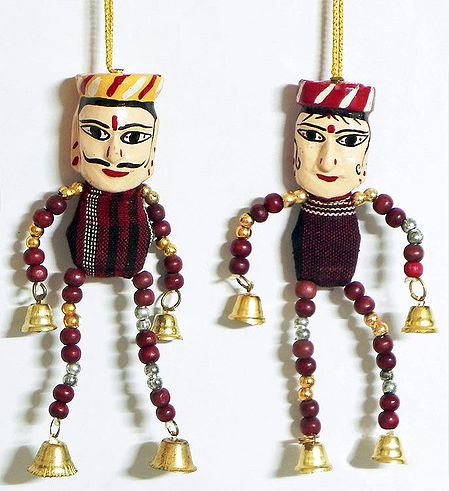 Hanging Rajasthani Couple Puppets