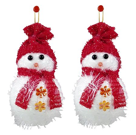 Snowman for Christmas Decoration - Set of 2 - Wall Hanging