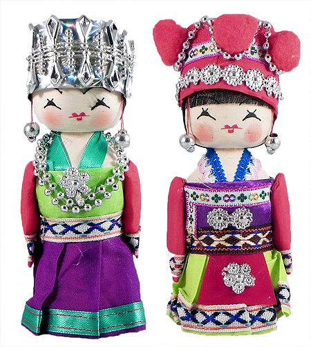 Pair of Chinese Costume Dolls