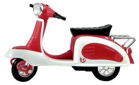 Red with White Scooter - Acrylic Toy