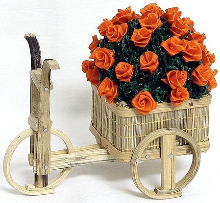 Bouquet of Orange Rose in a Cart