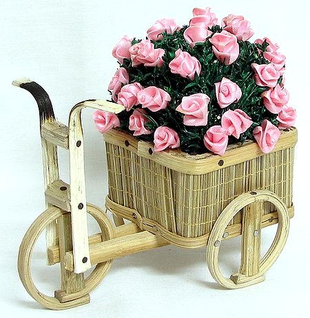 Bouquet of Pink Rose in a Cart
