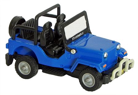 Blue Mahindra Classic Jeep