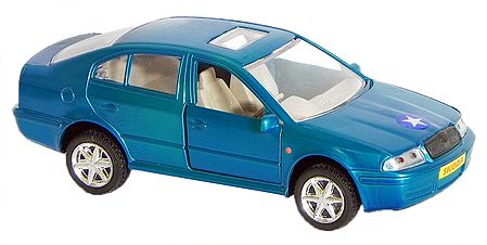 Cyan Blue Sedan Acrylic Toy Car
